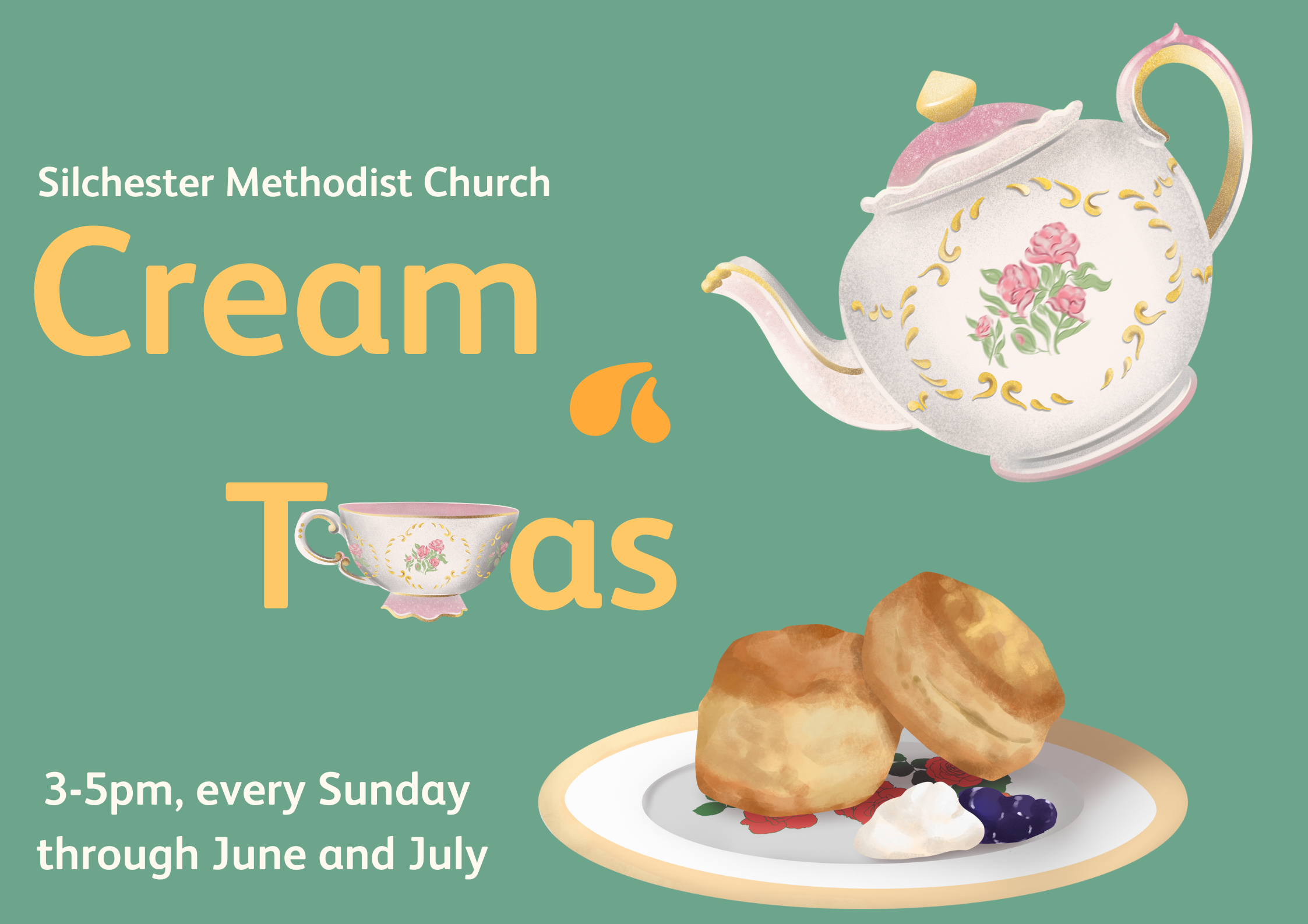 Cream Teas at Silchester from 3-5pm every Sunday in June and July 2023